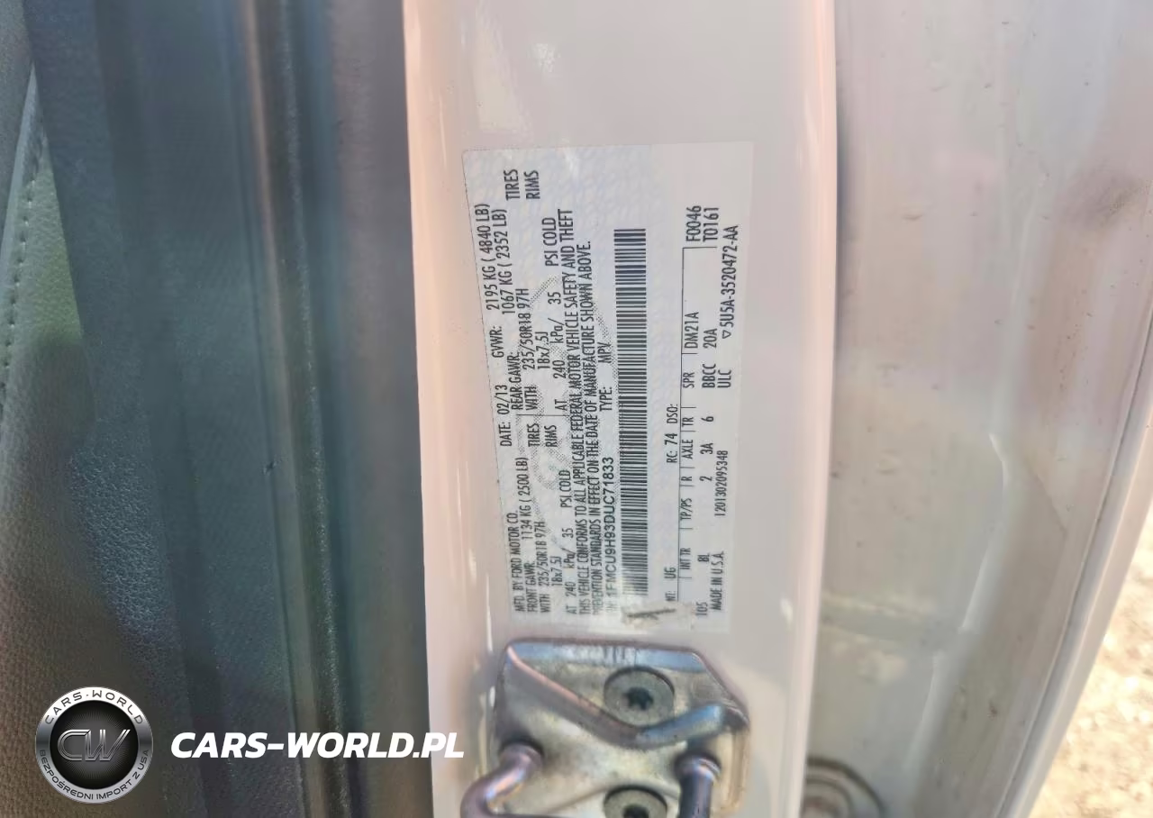 2013 Ford Escape Sel VIN:1FMCU9H93DUC71833 - 12