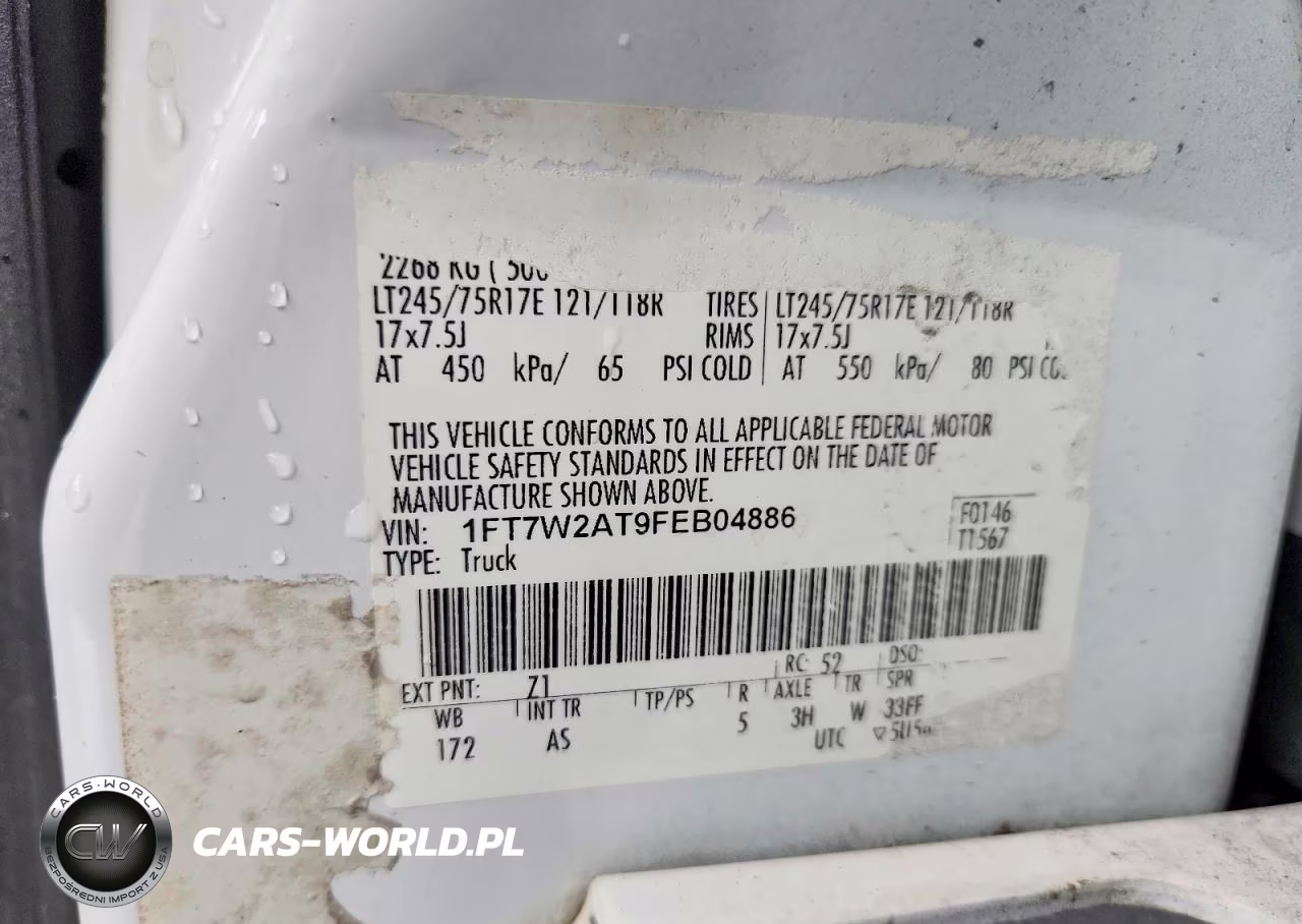 2015 Ford F250 Super Duty VIN:1FT7W2AT9FEB04886 - 12