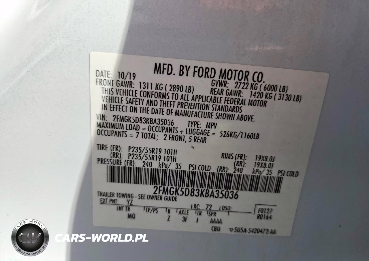 2019 Ford Flex Limited VIN:2FMGK5D83KBA35036 - 13