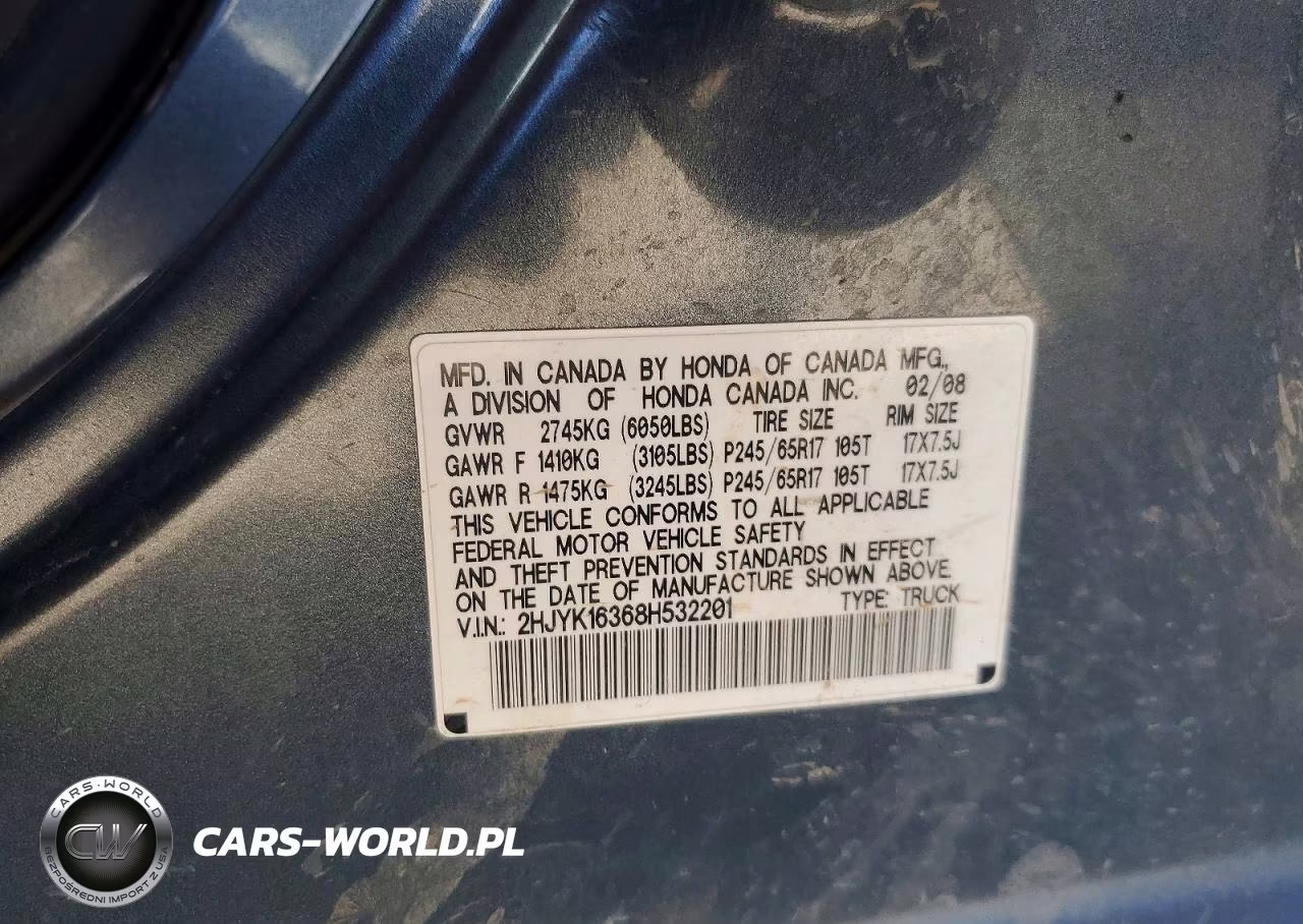 2008 Honda Ridgeline Rtx VIN:2HJYK16368H532201 - 12