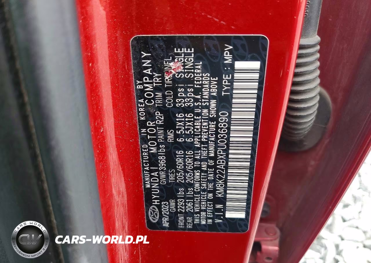 2023 Hyundai Kona Se VIN:KM8K22ABXPU036890 - 12
