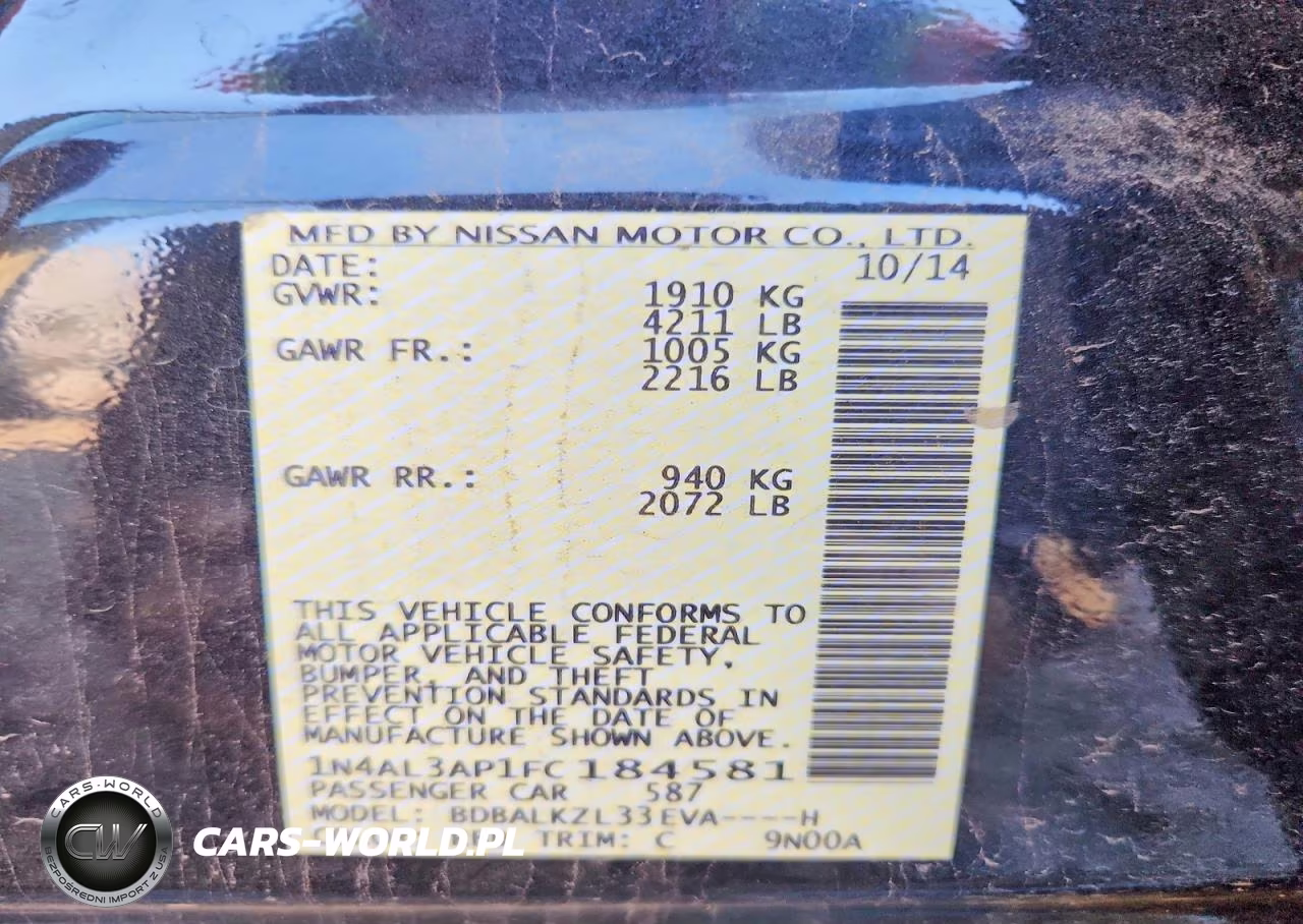 2015 Nissan Altima 2.5 Sv VIN:1N4AL3AP1FC184581 - 13