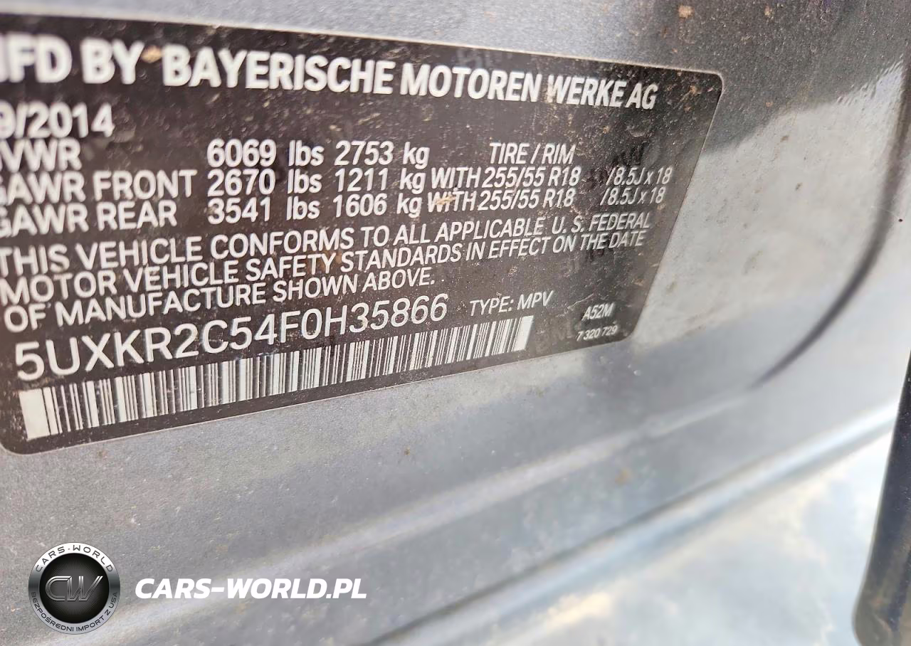 2015 BMW X5 Sdrive35I VIN:5UXKR2C54F0H35866 - 13