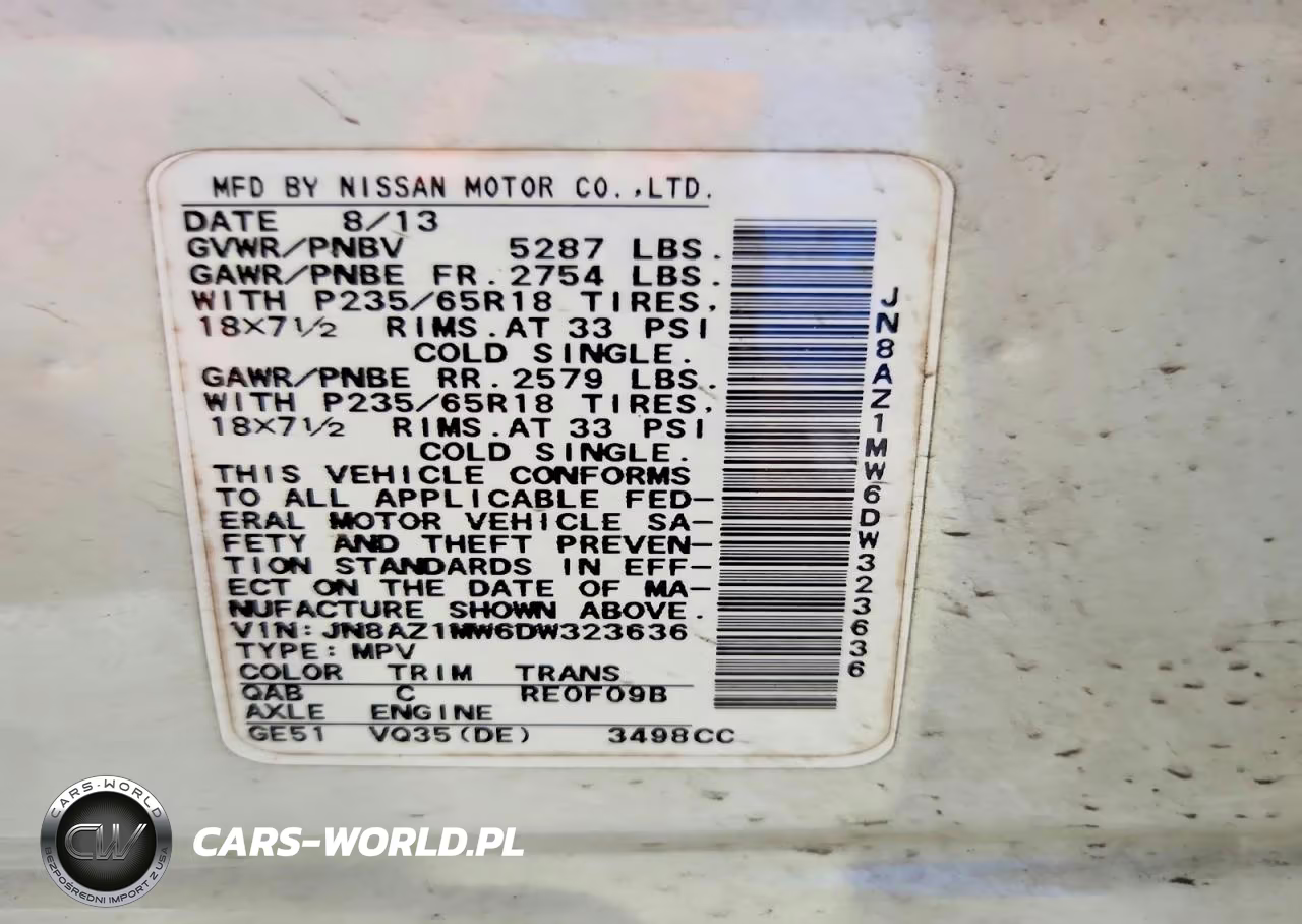 2013 Nissan Murano S VIN:JN8AZ1MW6DW323636 - 13