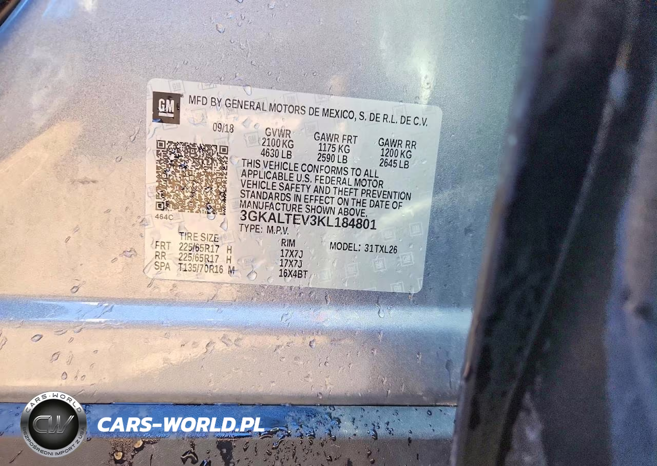 2019 GMC Terrain Sle VIN:3GKALTEV3KL184801 - 13