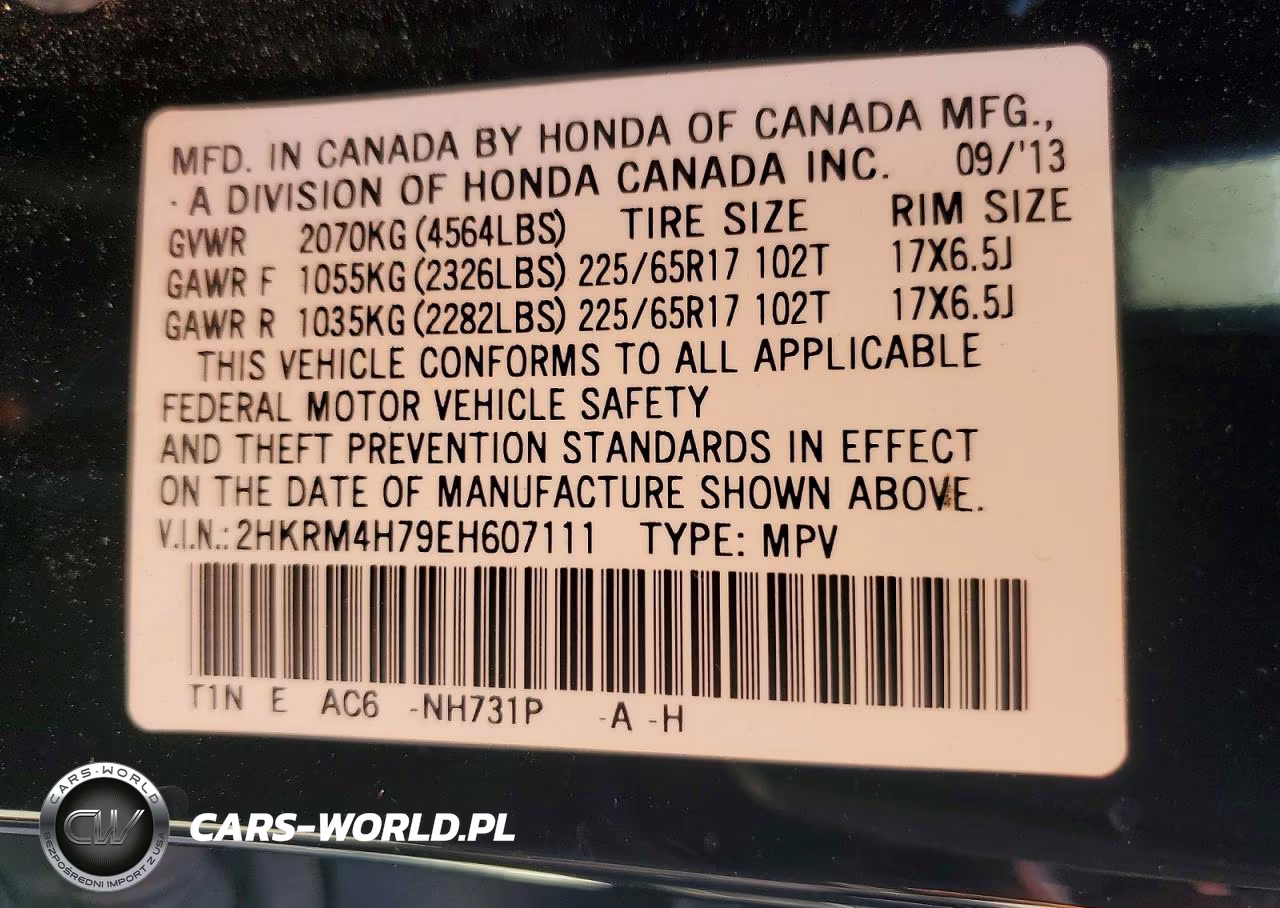 2014 Honda Crv VIN:2HKRM4H79EH607111 - 13