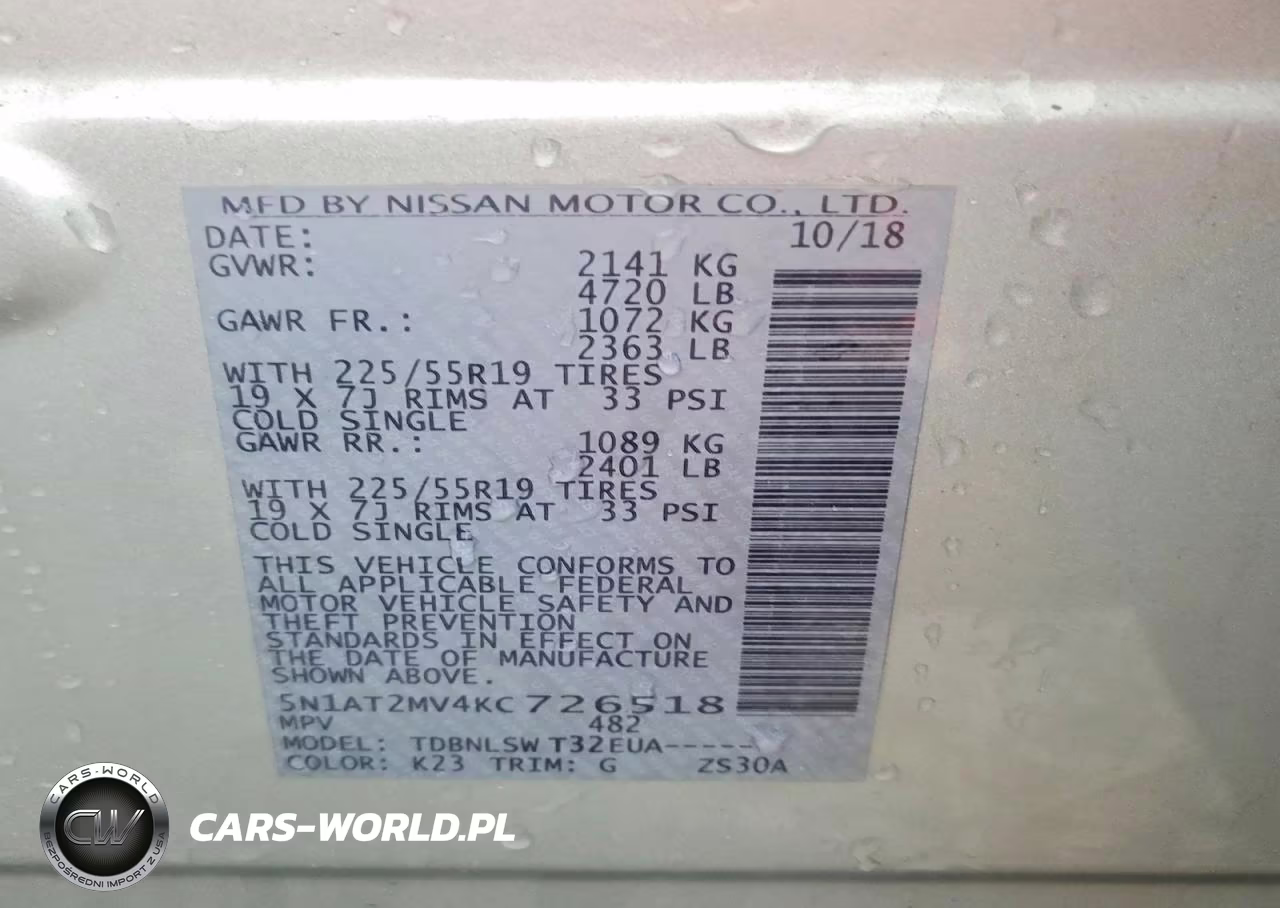 2019 Nissan Rogue Sl VIN:5N1AT2MV4KC726518 - 13