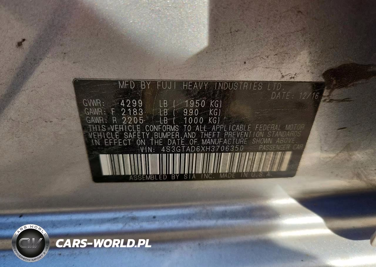 2017 Subaru Impreza Premium Plus VIN:4S3GTAD6XH3706350 - 12