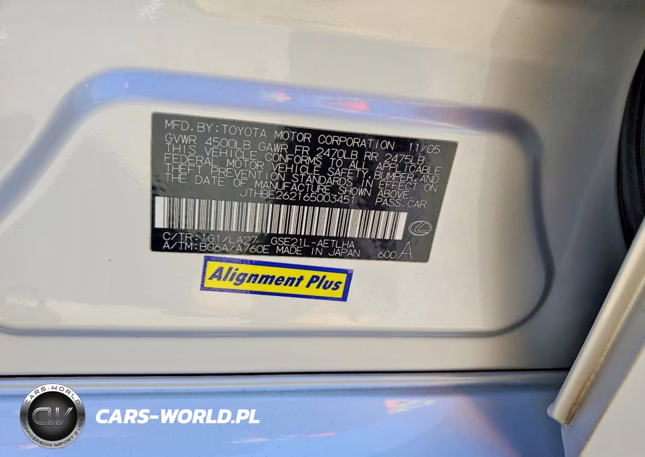 2006 Lexus Is 350 VIN:JTHBE262165003451 - 12