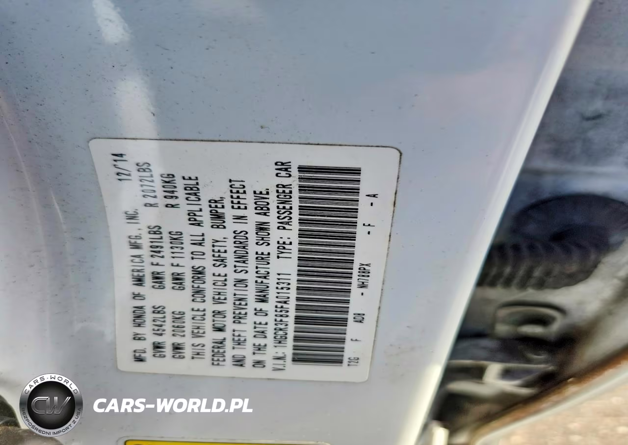 2015 Honda Accord Exl VIN:1HGCR3F85FA015311 - 12