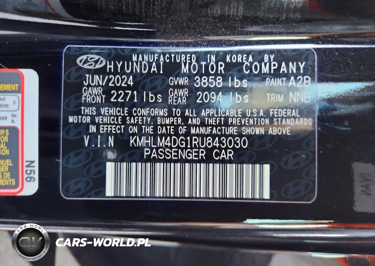 2024 Hyundai Elantra Sel VIN:KMHLM4DG1RU843030 - 12