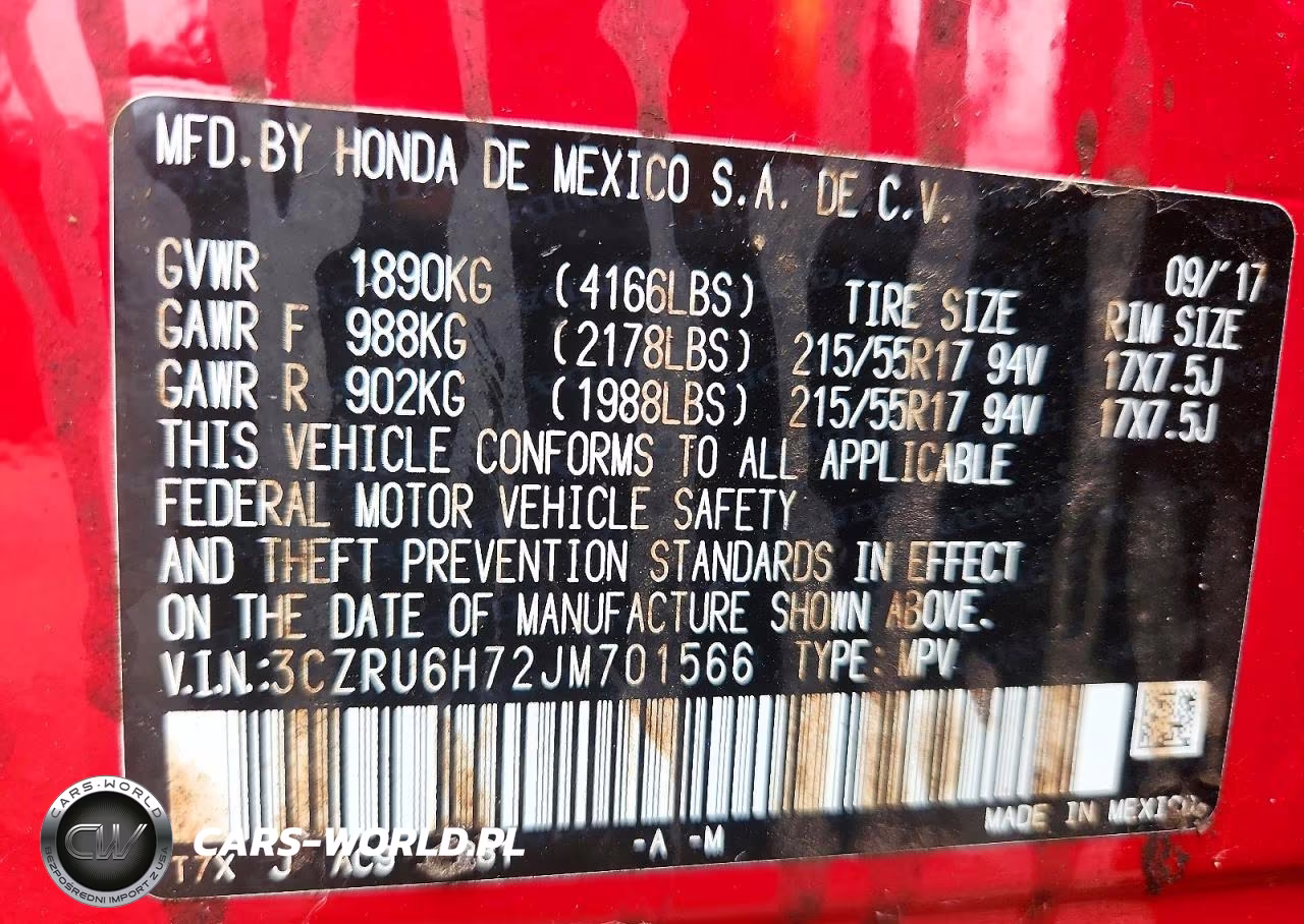 2018 Honda Hr-V Exl VIN:3CZRU6H72JM701566 - 13