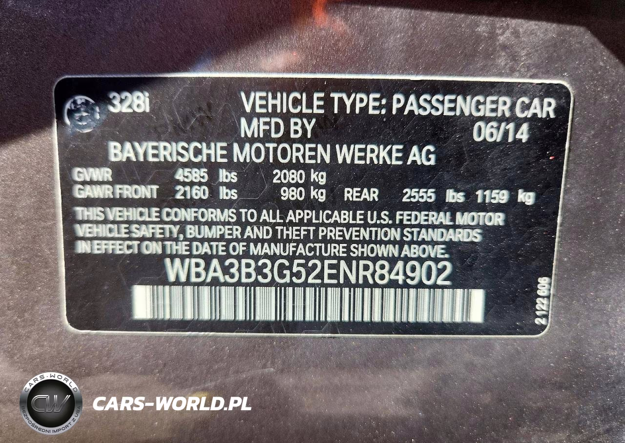 2014 BMW 328 Xi VIN:WBA3B3G52ENR84902 - 13