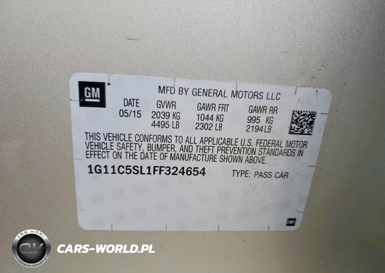 2015 Chevrolet Malibu 1Lt VIN:1G11C5SL1FF324654 - 12
