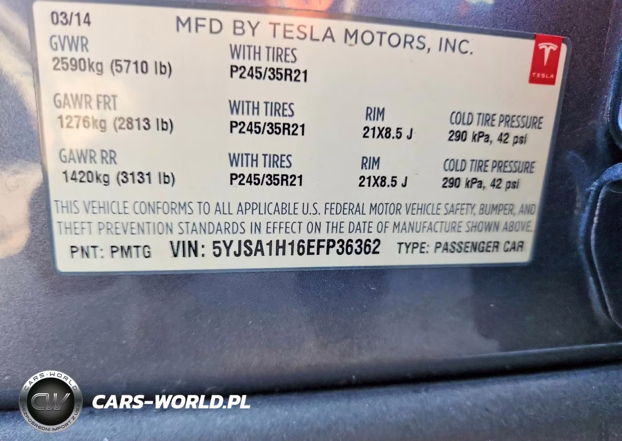 2014 Tesla Model S VIN:5YJSA1H16EFP36362 - 12