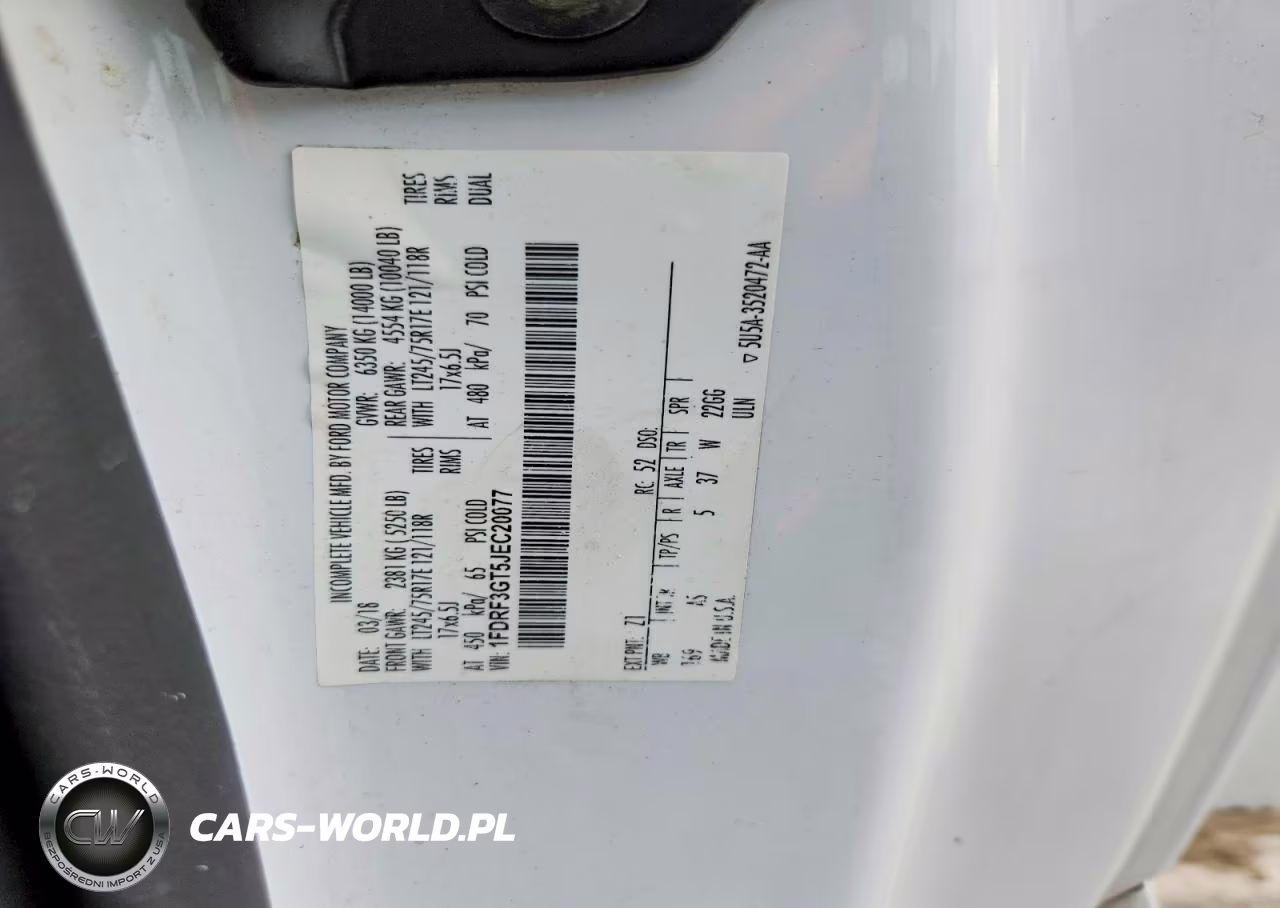 2018 Ford F350 Super Duty VIN:1FDRF3GT5JEC20077 - 12