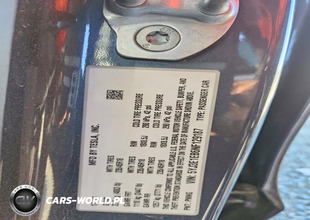 2022 Tesla Model 3 Long Range Dual Motor All-Wheel Drive VIN:5YJ3E1EB6NF129187 - 13