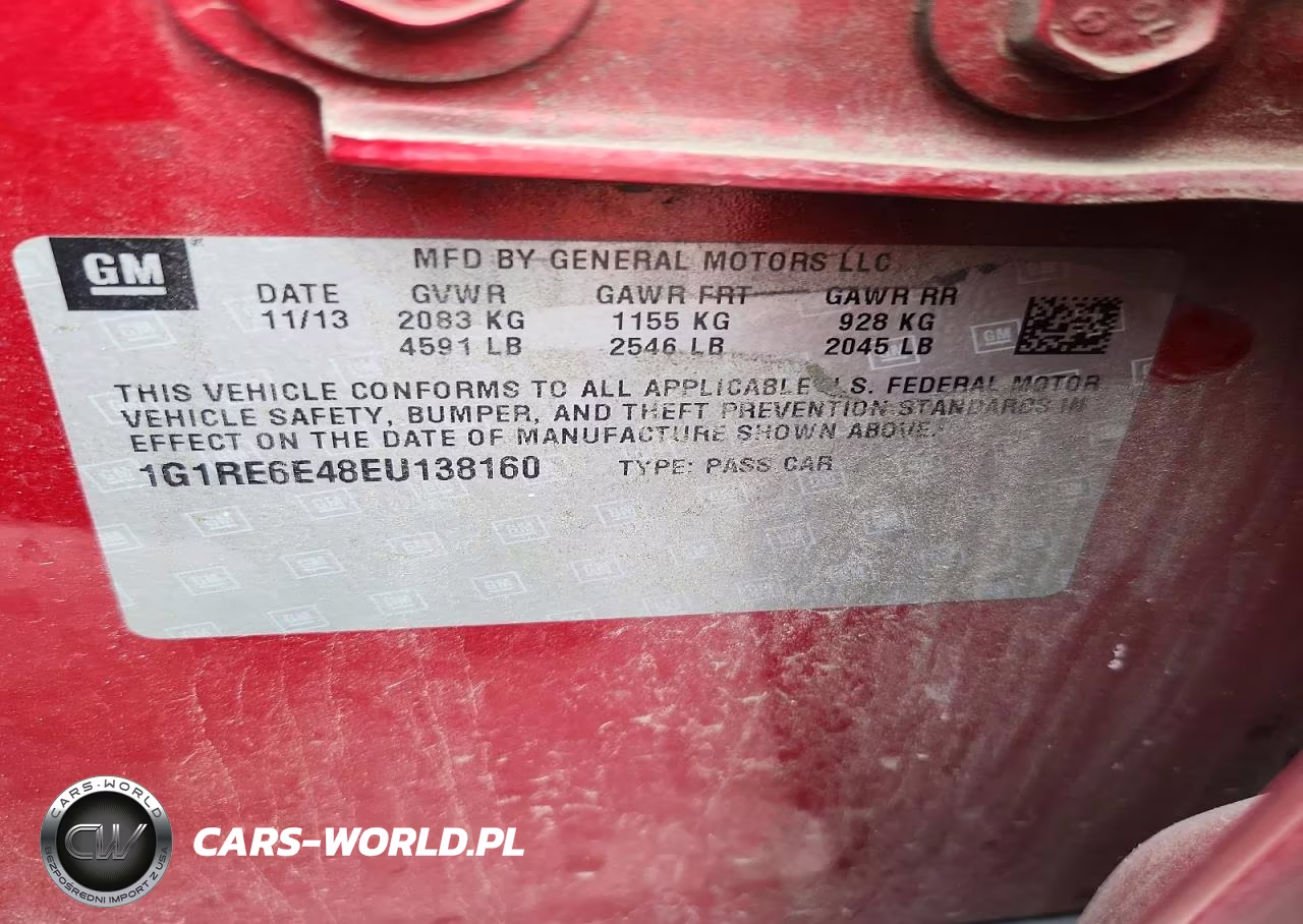 2014 Chevrolet Volt VIN:1G1RE6E48EU138160 - 12