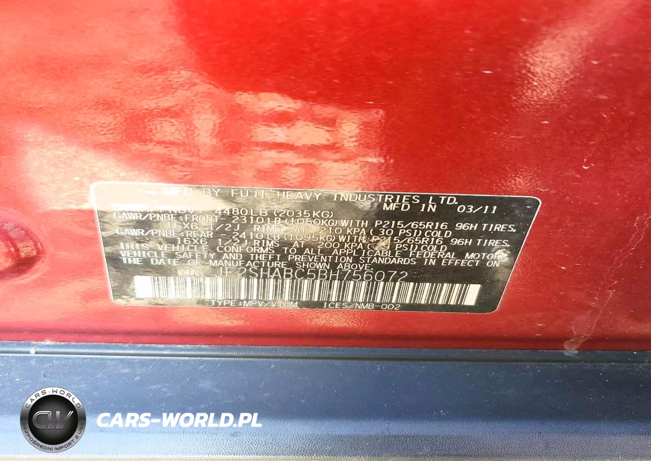 2011 Subaru Forester 2.5X VIN:JF2SHABC5BH756072 - 12