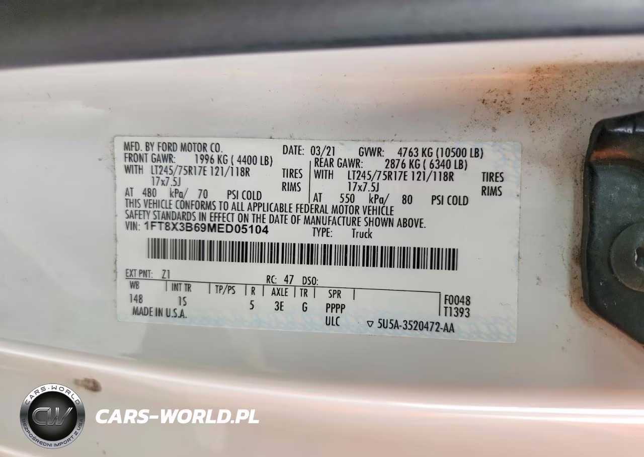 2021 Ford F350 Super Duty VIN:1FT8X3B69MED05104 - 12