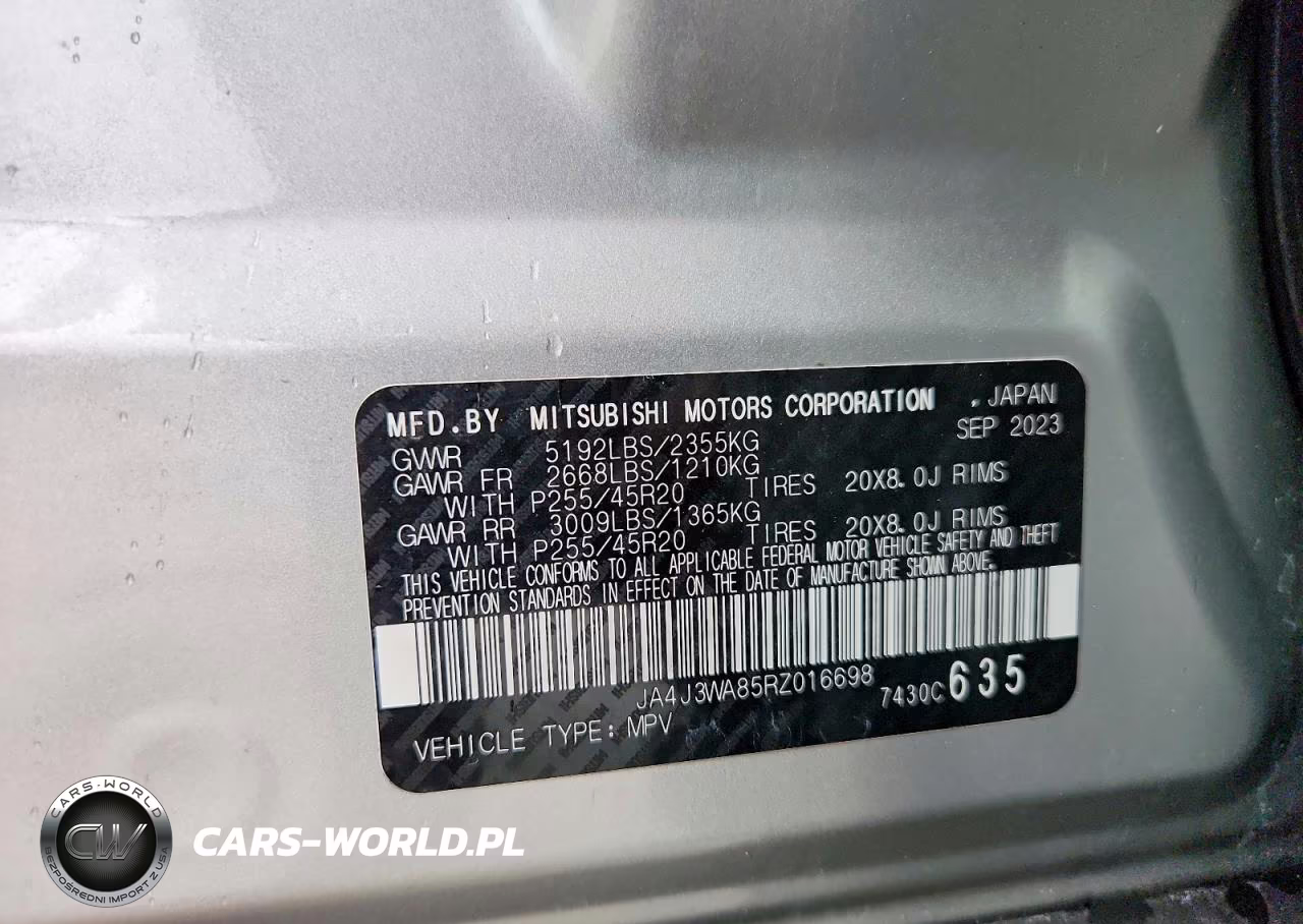 2024 Mitsubishi Outlander Sel VIN:JA4J3WA85RZ016698 - 14