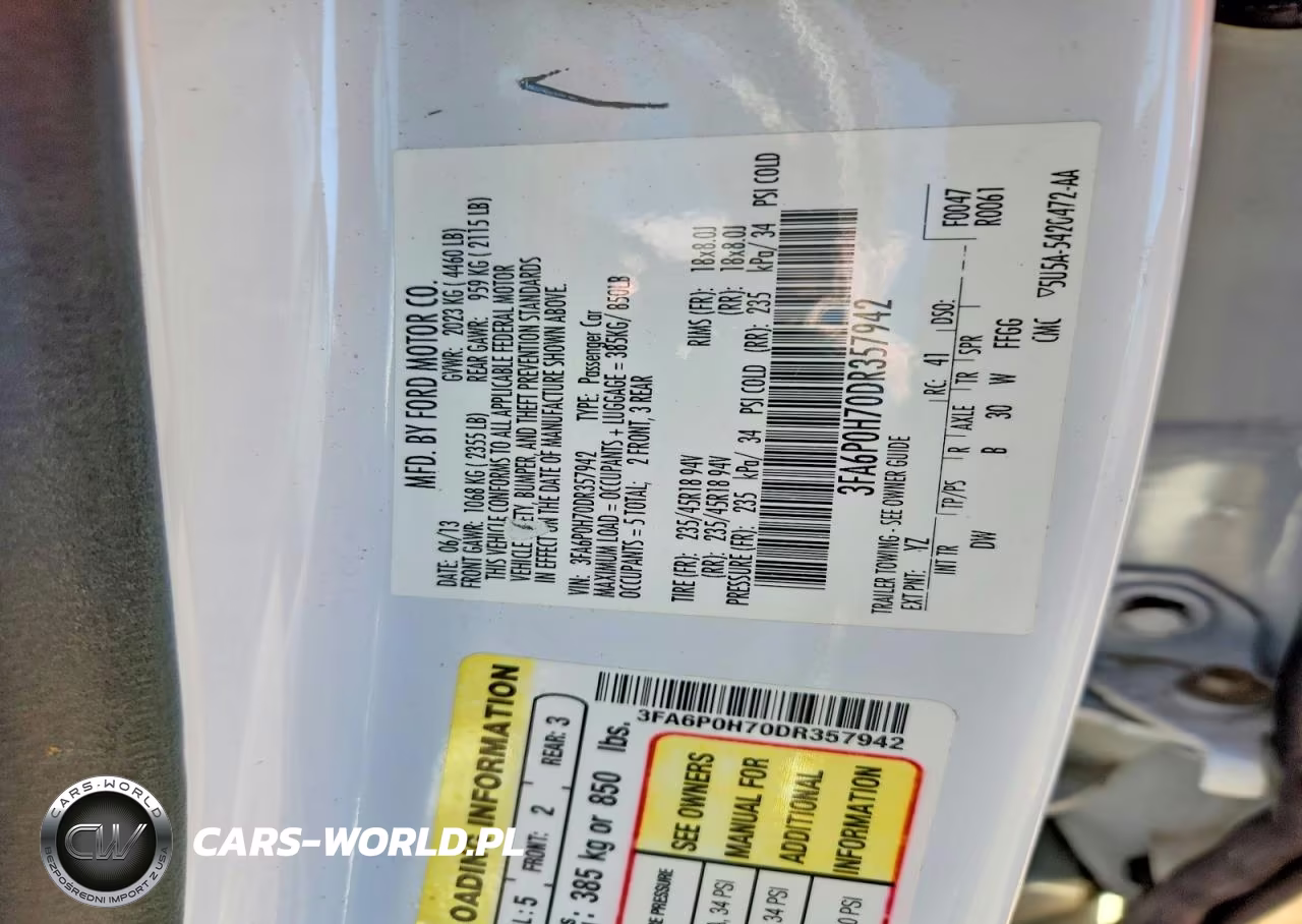 2013 Ford Fusion Se VIN:3FA6P0H70DR357942 - 12