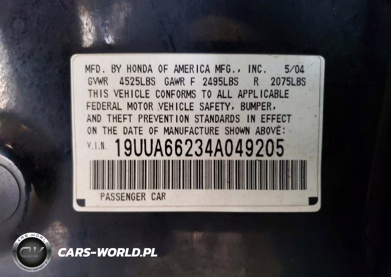 2004 Acura Tl VIN:19UUA66234A049205 - 12
