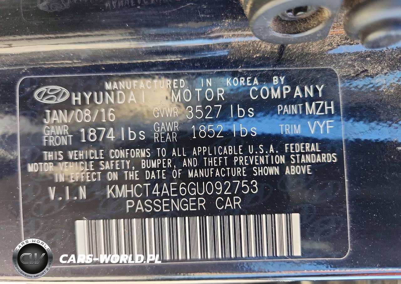2016 Hyundai Accent Se VIN:KMHCT4AE6GU092753 - 12