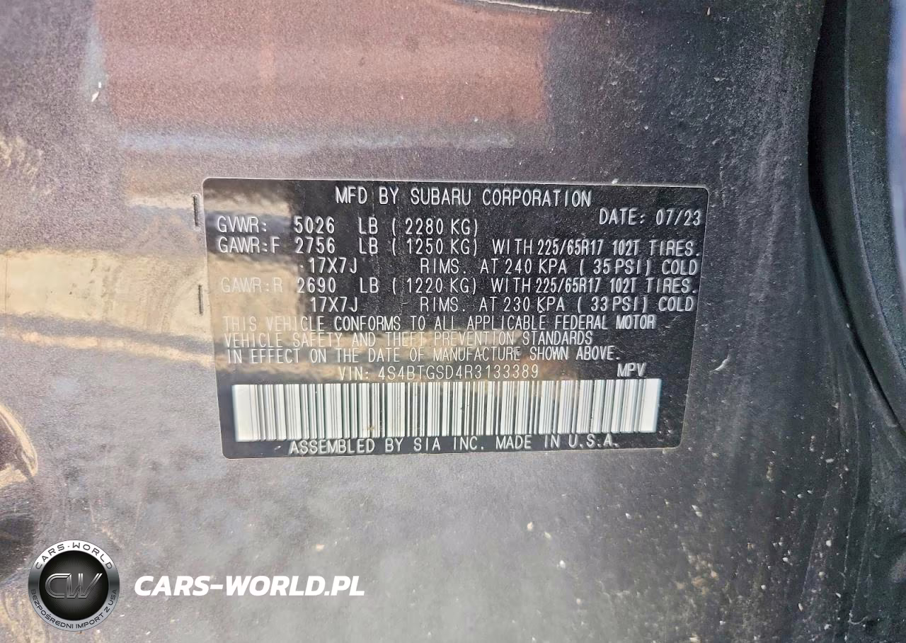 2024 Subaru Outback Wilderness VIN:4S4BTGSD4R3133389 - 14