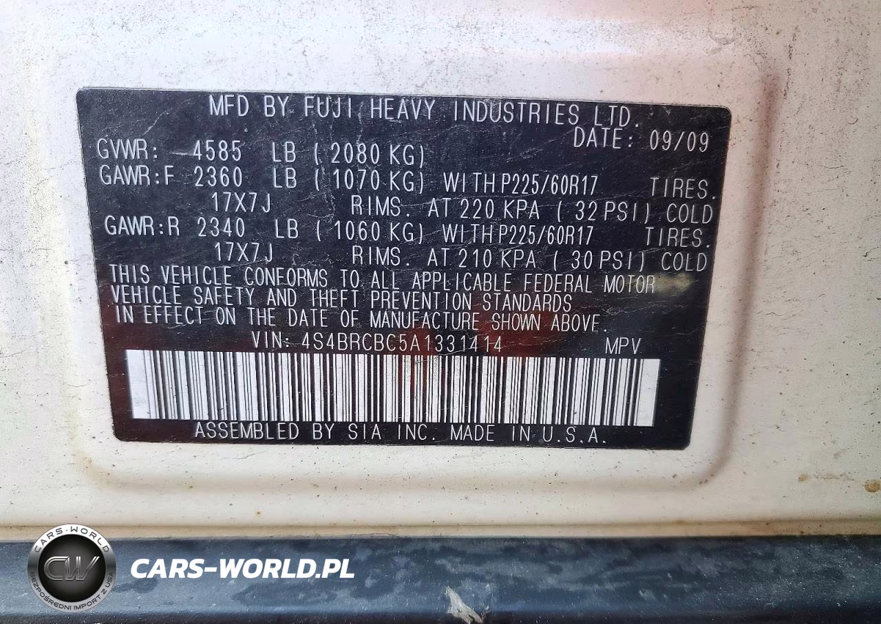2010 Subaru Outback 2.5I Premium VIN:4S4BRCBC5A1331414 - 12
