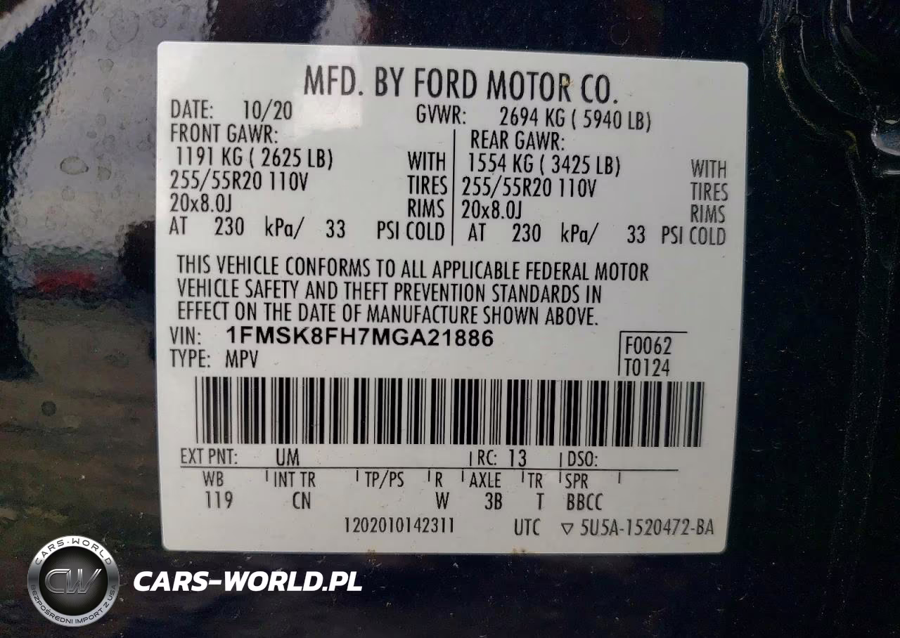 2021 Ford Explorer Limited VIN:1FMSK8FH7MGA21886 - 13