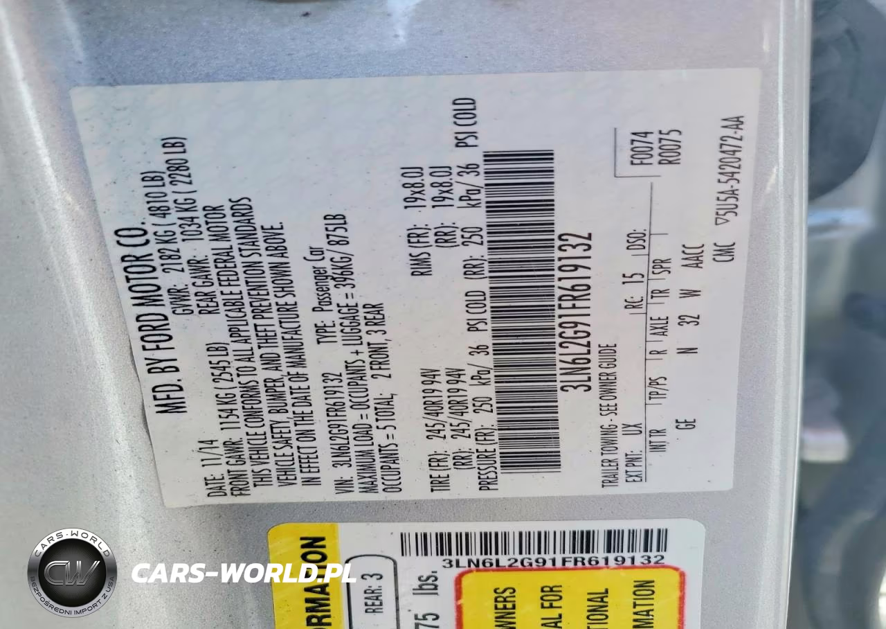 2015 Lincoln Mkz VIN:3LN6L2G91FR619132 - 12