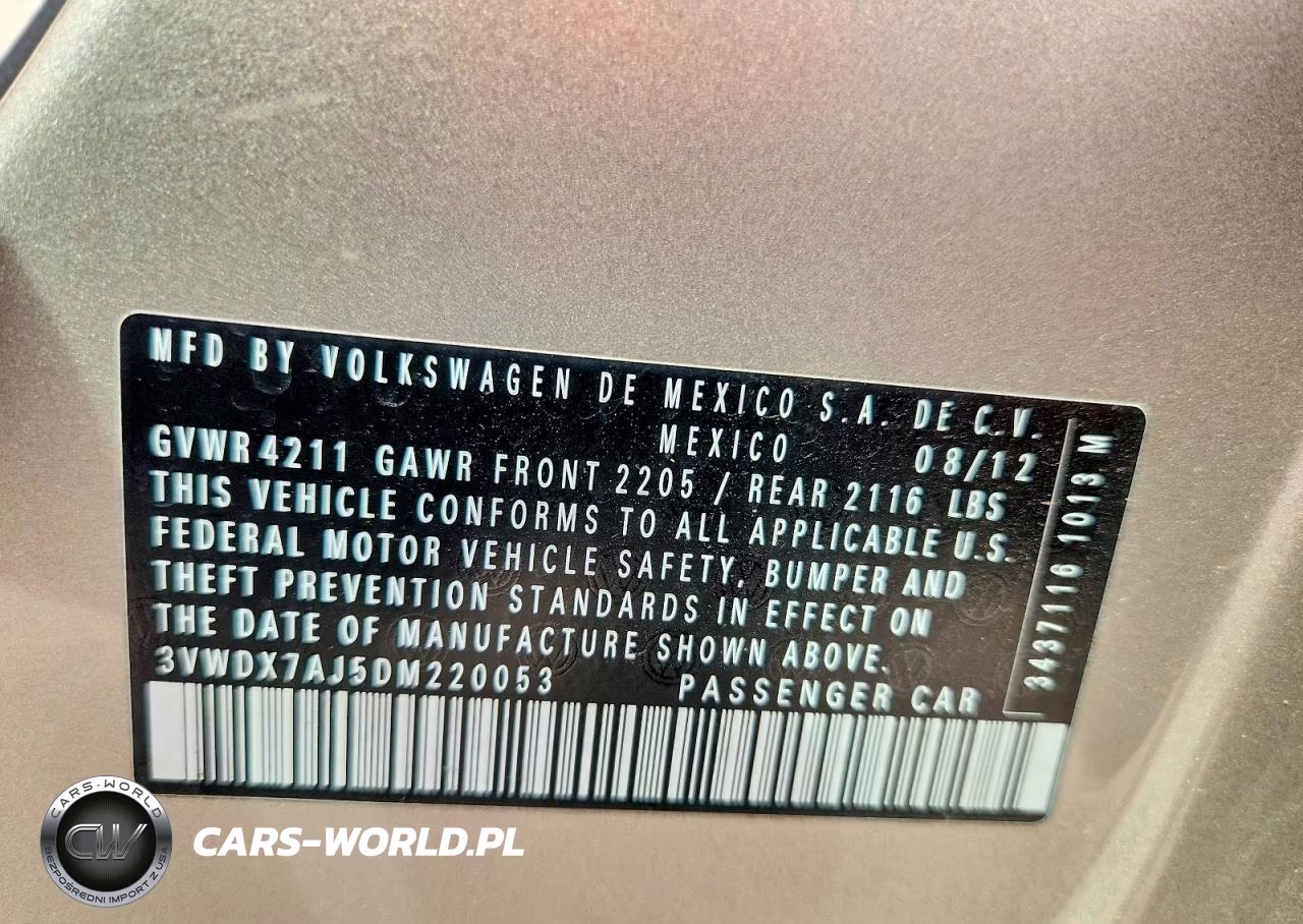 2013 Volkswagen Jetta Se VIN:3VWDX7AJ5DM220053 - 12