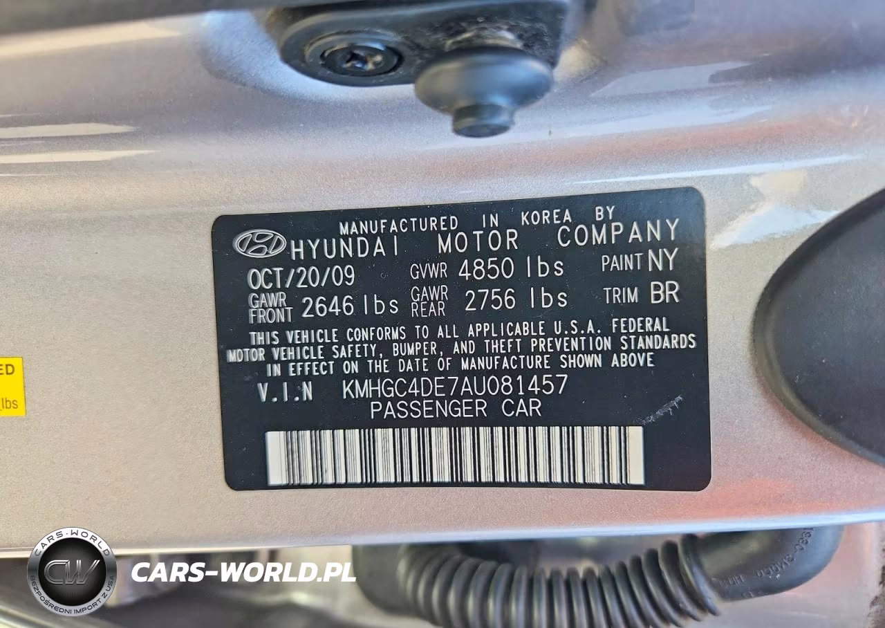 2010 Hyundai Genesis 3.8L VIN:KMHGC4DE7AU081457 - 12