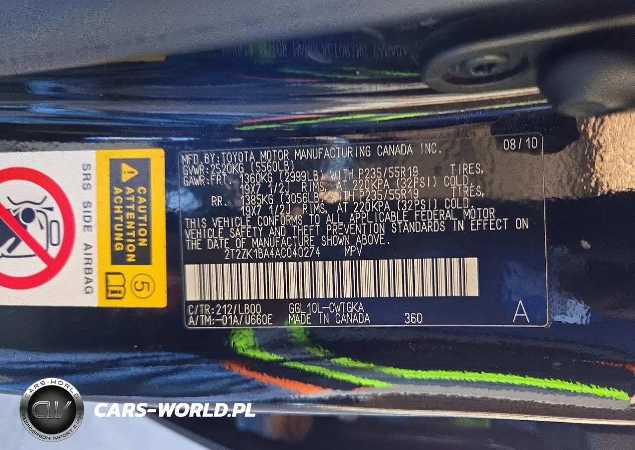 2010 Lexus Rx 350 VIN:2T2ZK1BA4AC040274 - 13