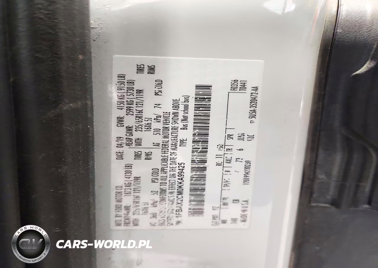 2019 Ford Transit T-350 VIN:1FBAX2CM0KKA99425 - 13