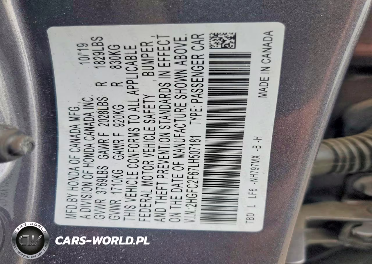 2020 Honda Civic Lx VIN:2HGFC2F67LH507181 - 13