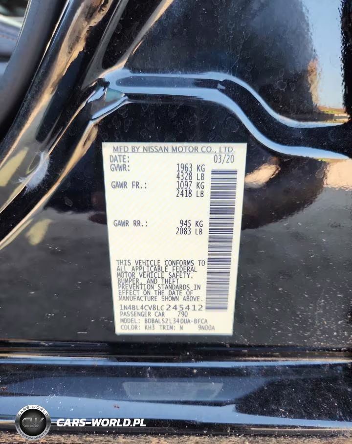 2020 Nissan Altima Sr VIN:1N4BL4CV8LC245412 - 13
