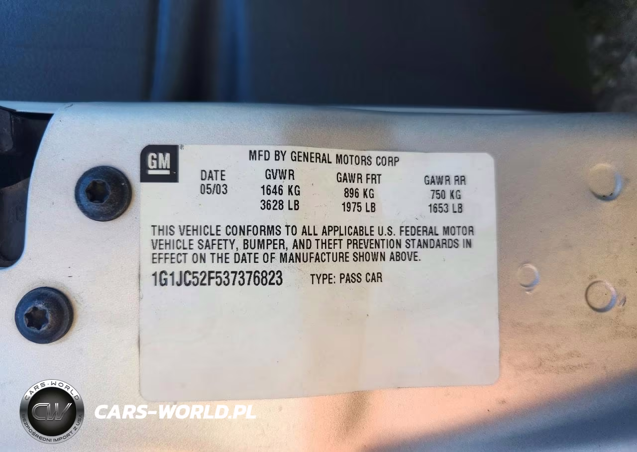 2003 Chevrolet Cavalier VIN:1G1JC52F537376823 - 12