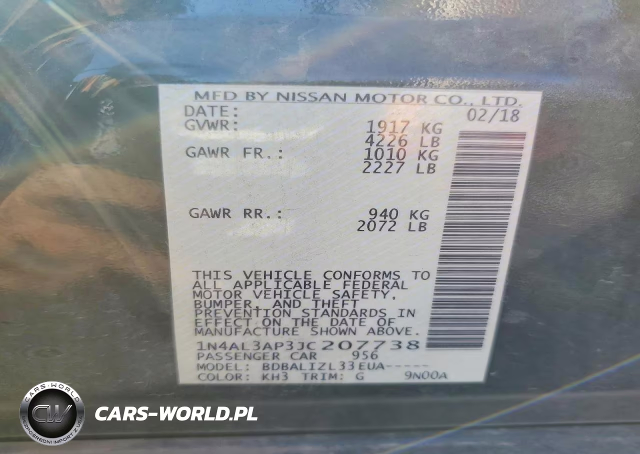 2018 Nissan Altima 2.5 Sv VIN:1N4AL3AP3JC207738 - 12