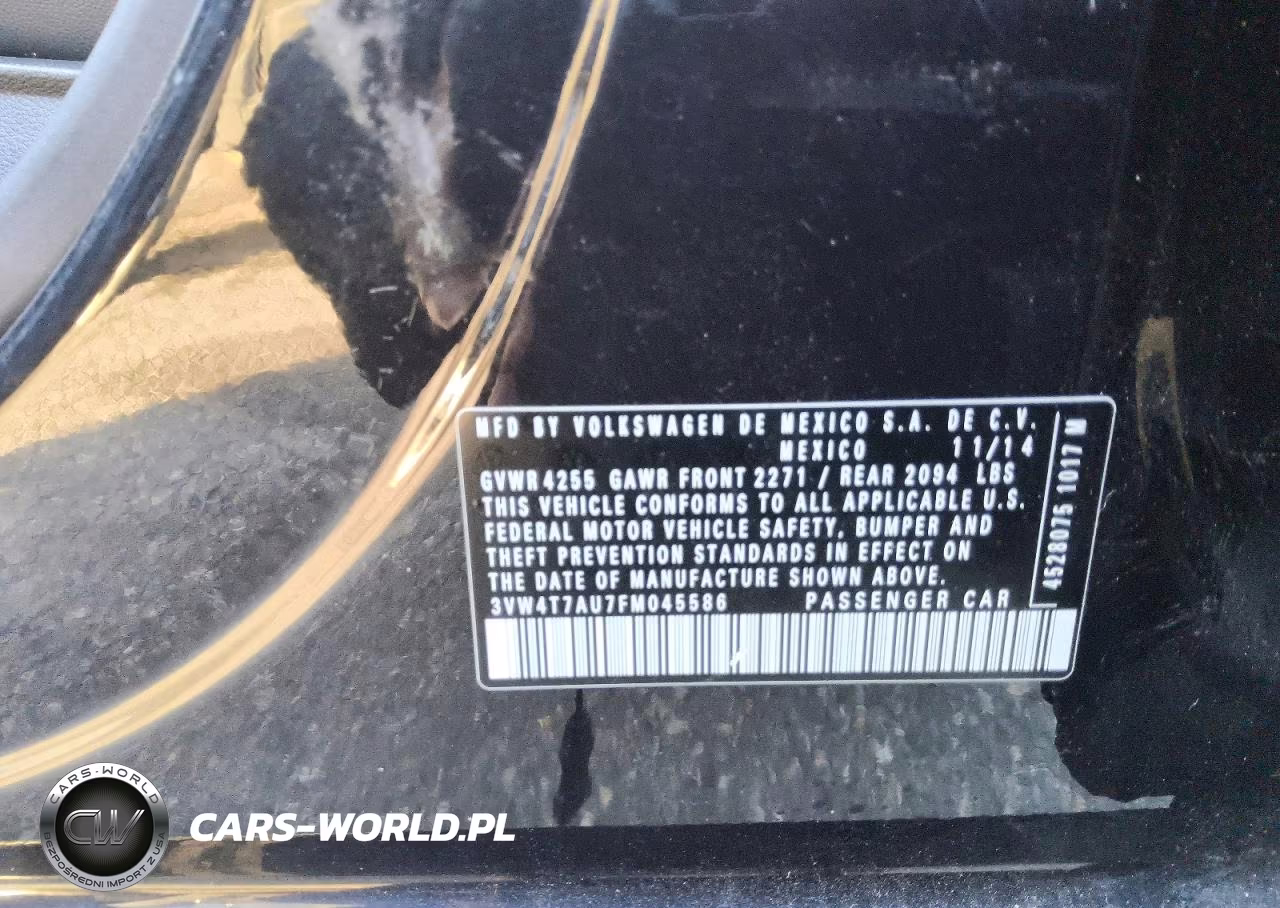 2015 Volkswagen Gti VIN:3VW4T7AU7FM045586 - 12