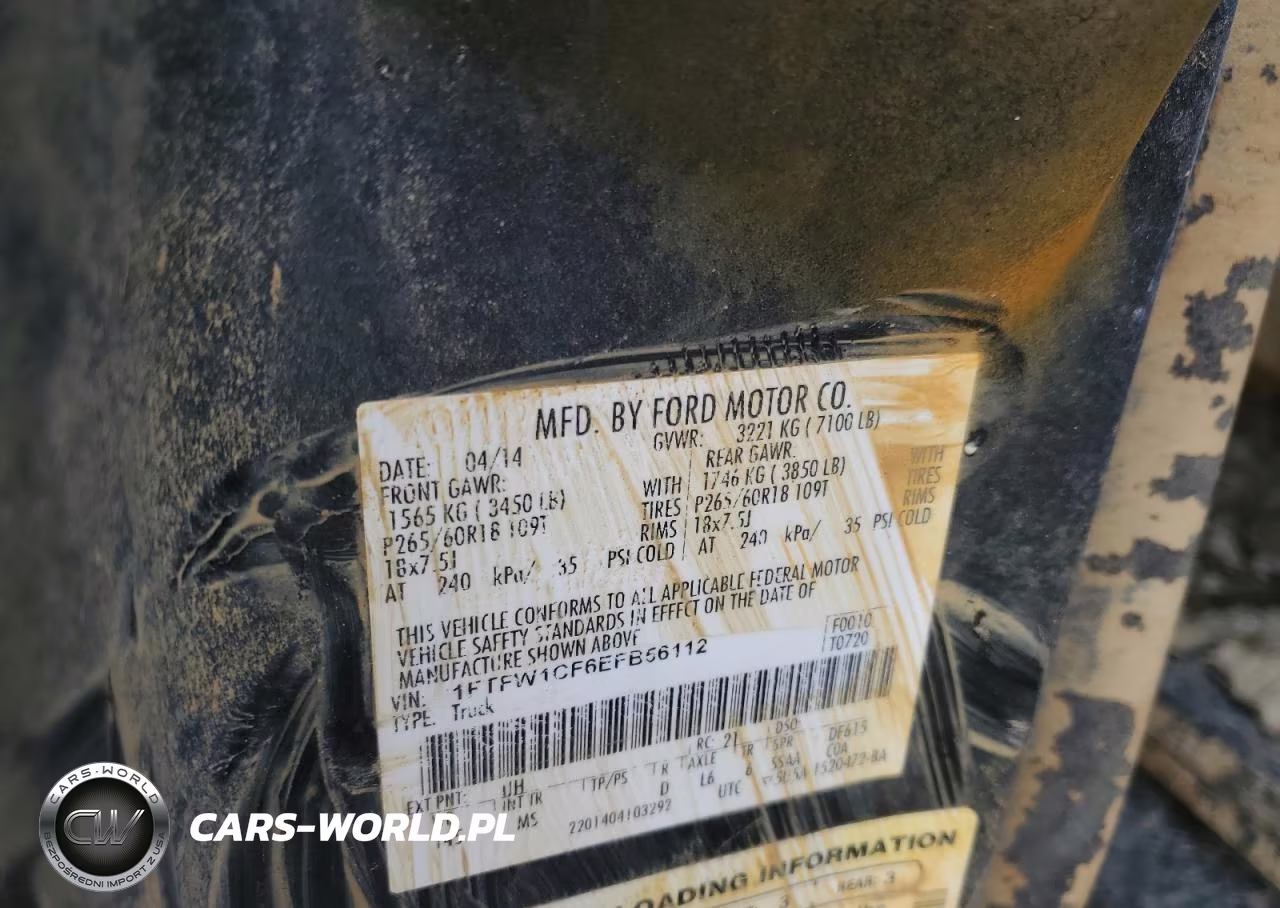 2014 Ford F150 Supercrew VIN:1FTFW1CF6EFB56112 - 12