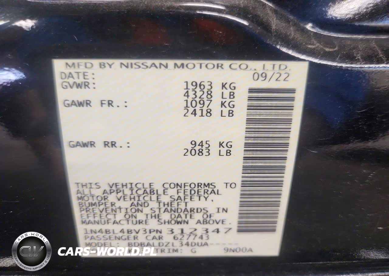 2023 Nissan Altima S VIN:1N4BL4BV3PN312347 - 12
