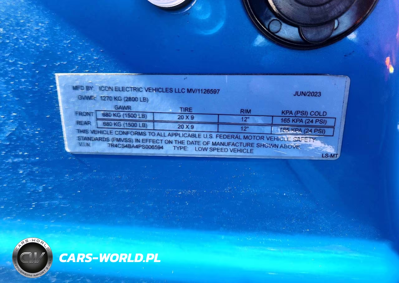 2023 Icon Golf Cart VIN:7R4CS4BA4PS006594 - 10