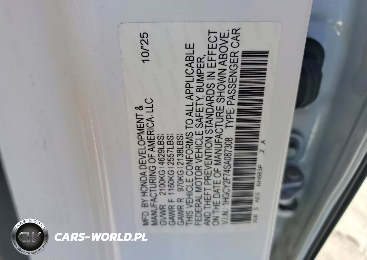 2025 Honda Accord Hybrid Sport-L VIN:1HGCY2F74SA087308 - 12