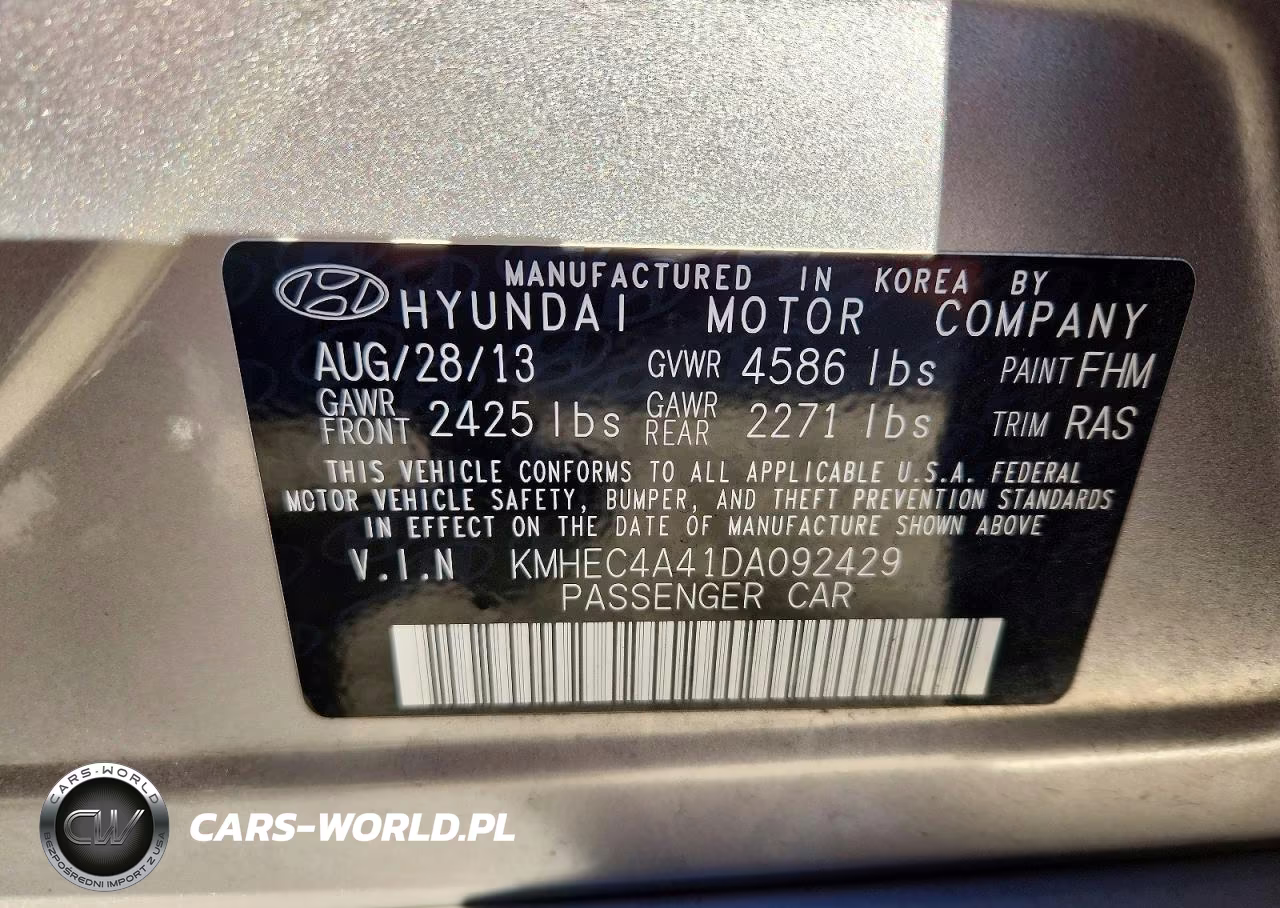 2013 Hyundai Sonata Hybrid VIN:KMHEC4A41DA092429 - 12