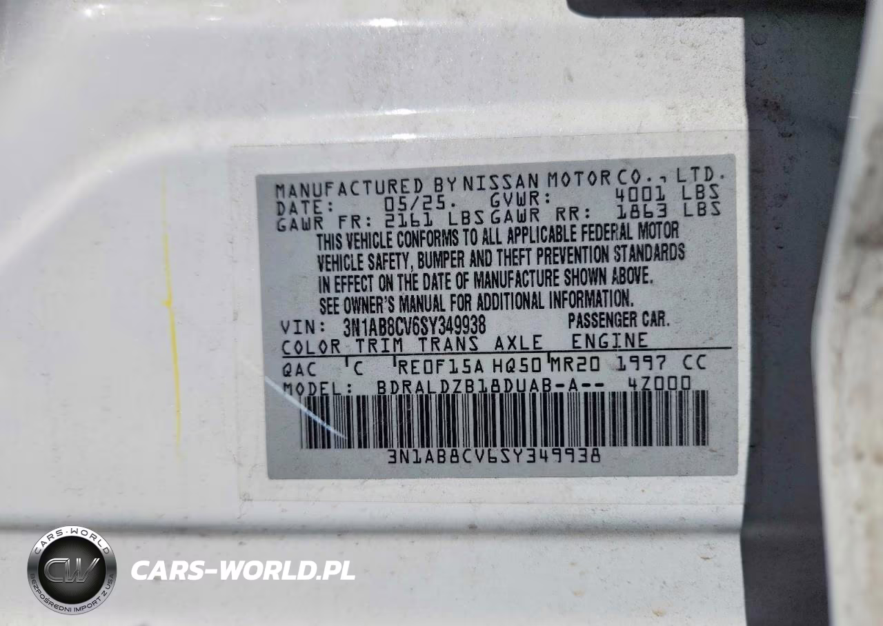 2025 Nissan Sentra Sv VIN:3N1AB8CV6SY349938 - 12