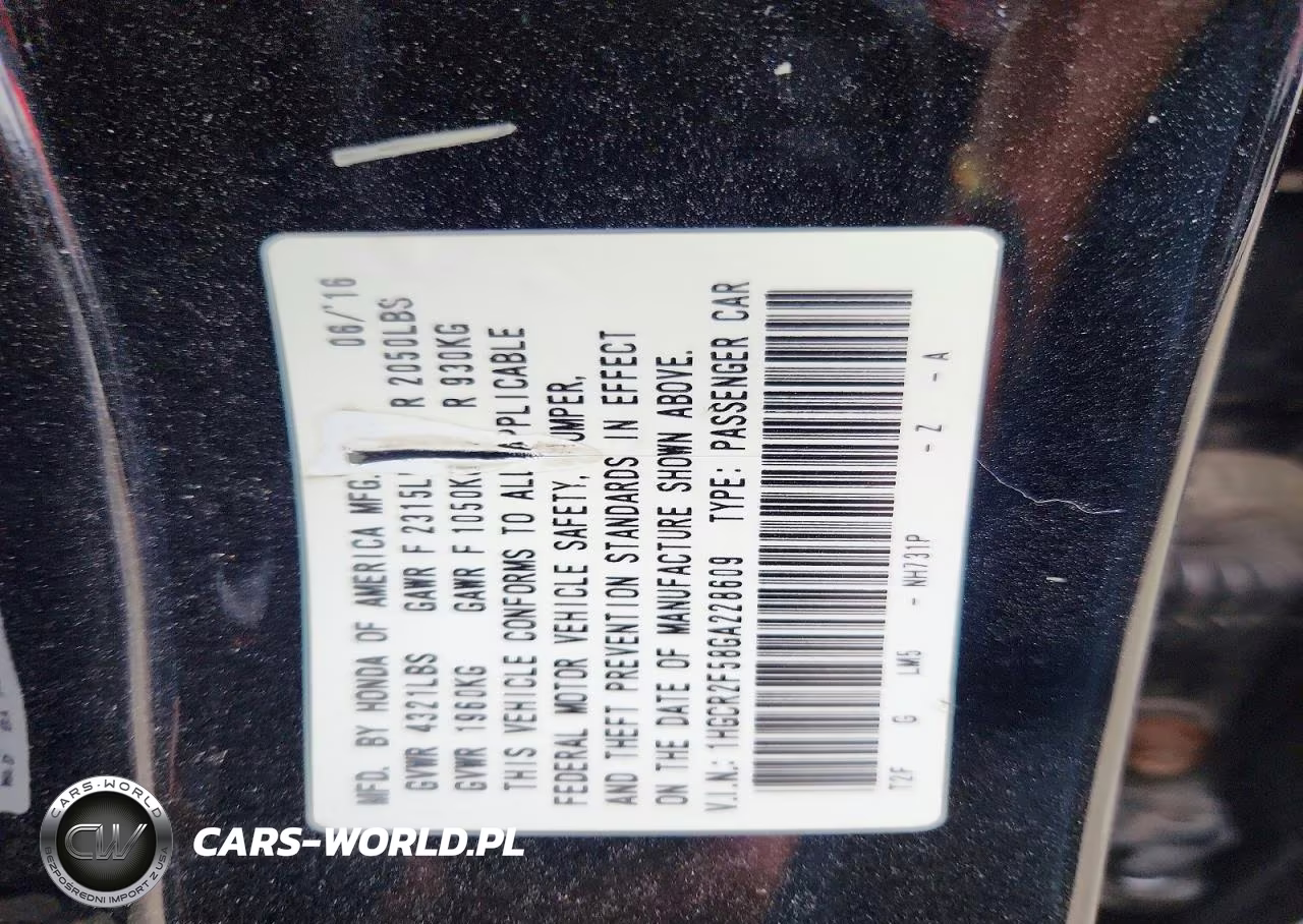 2016 Honda Accord Sport VIN:1HGCR2F58GA228609 - 12