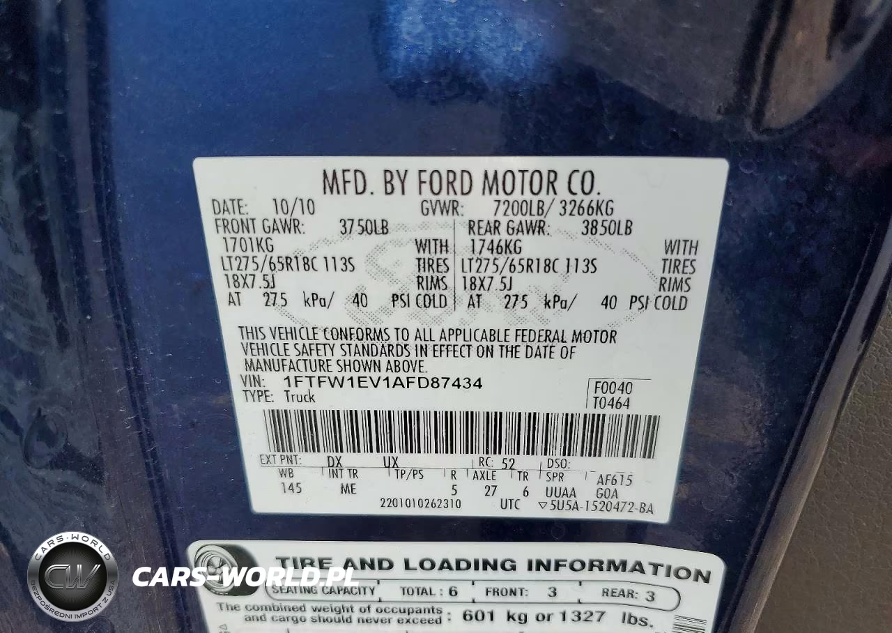 2010 Ford F150 Supercrew VIN:1FTFW1EV1AFD87434 - 12