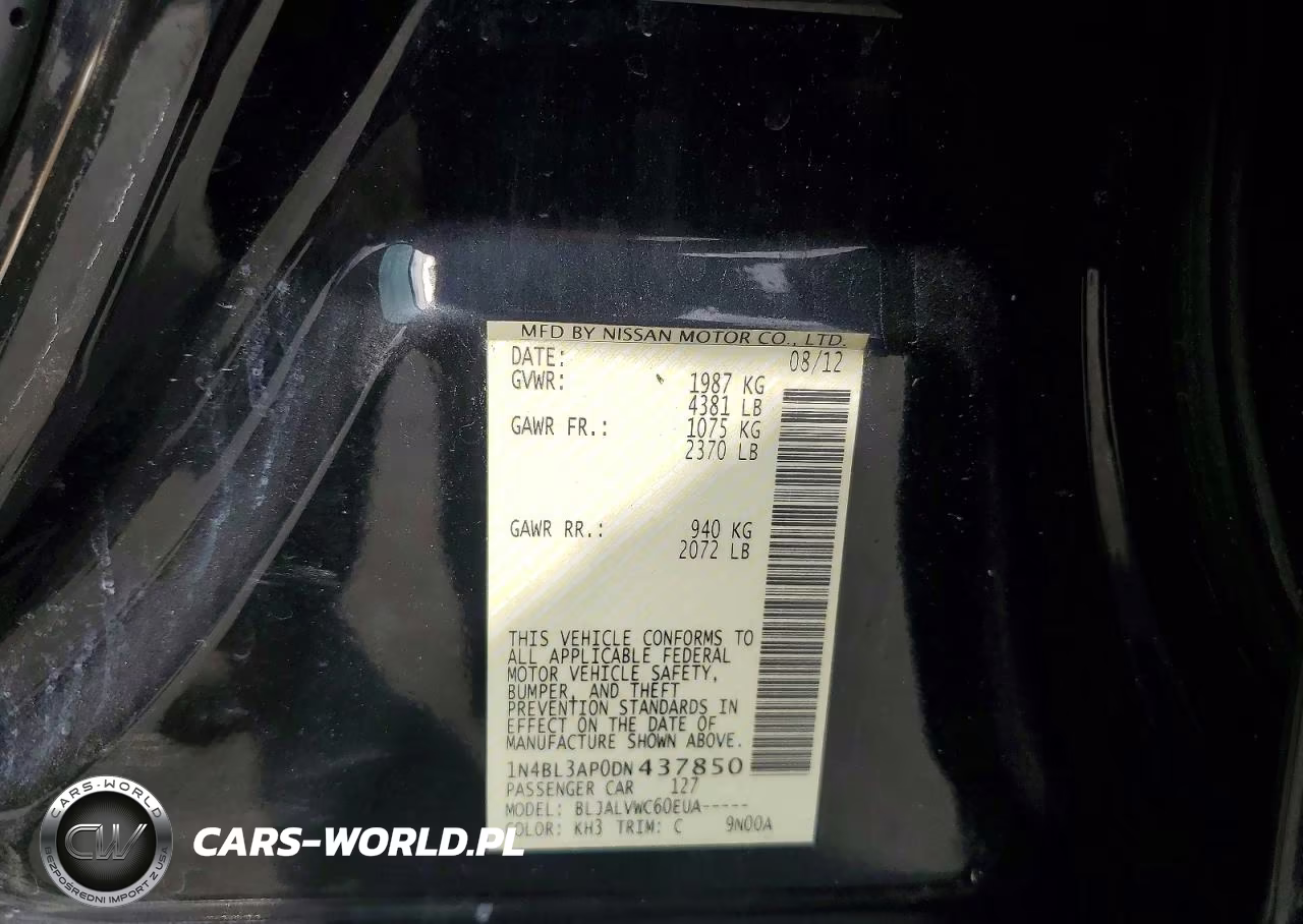 2013 Nissan Altima 3.5 S VIN:1N4BL3AP0DN437850 - 12